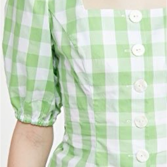 KITRI Women's Bridget Gingham Top, Green Gingham, 8 (Shopbop) - Picture 4 of 7